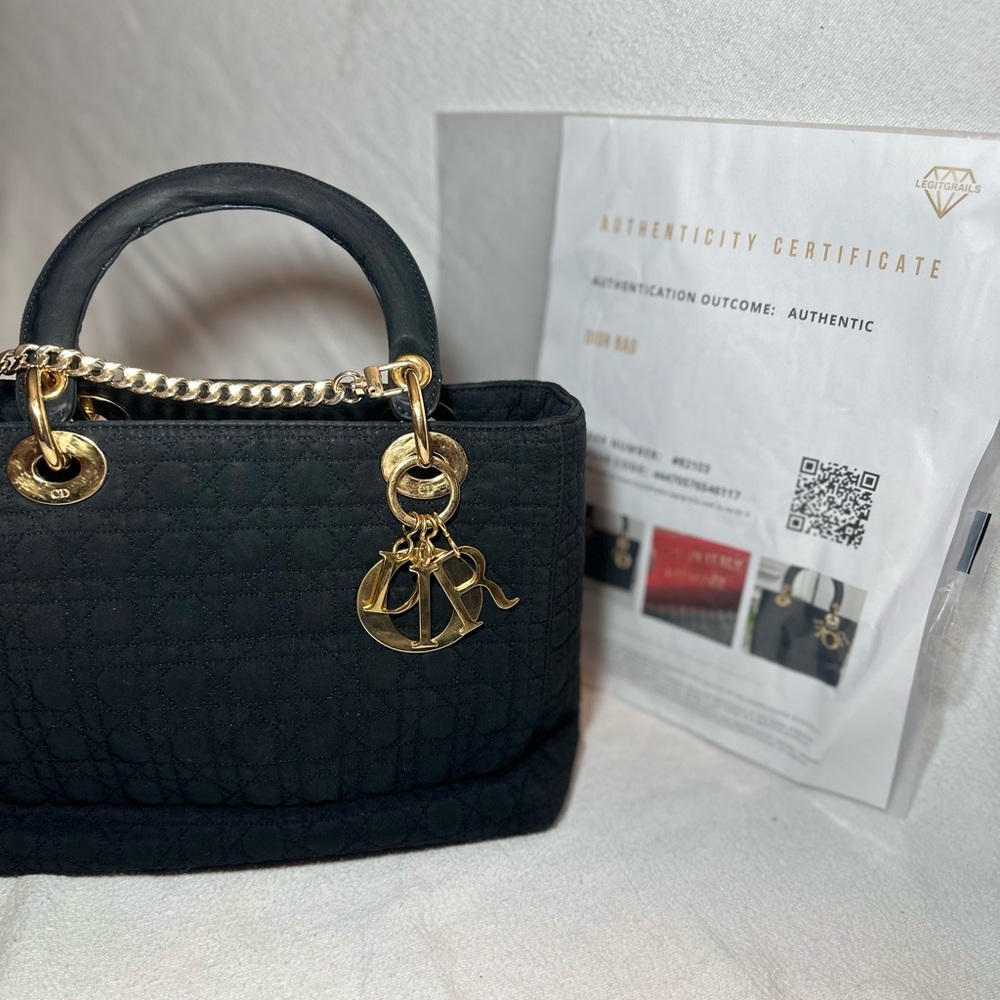Lady Dior Cannage black nylon bag - Picture 1 of 14